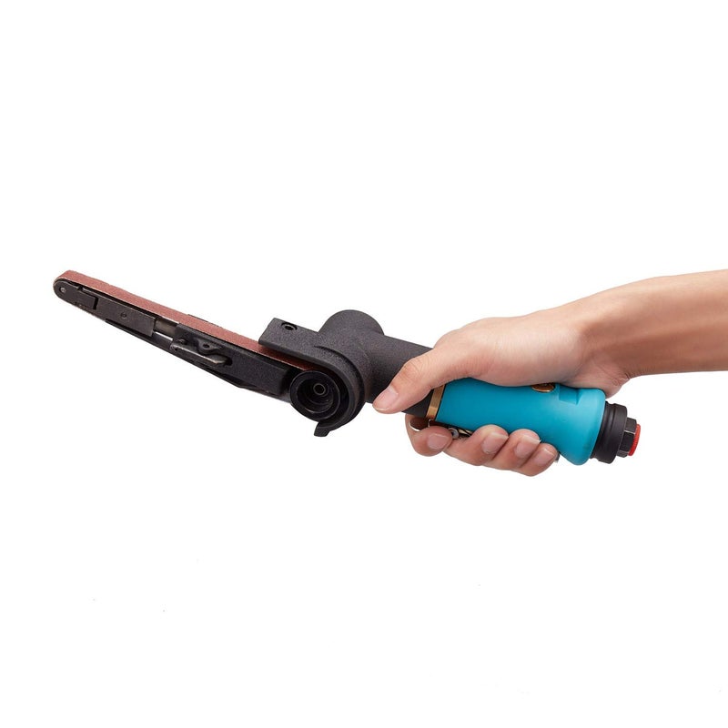 Minimprover Pneumatic Tool Air Belt Sander,1/4" Air Inlet,Air Belt Sander (3/8" x 13") with 12pc Belts (#40ï¼Œ#60ï¼Œ80#ï¼Œ120#),3/8" Air Belt Grinder For Aluminium, Iron, Steel And Etc. Metal Polishing - Image 5
